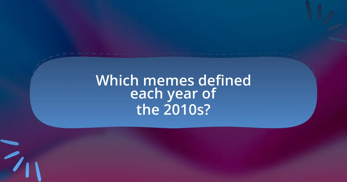 Which memes defined each year of the 2010s?